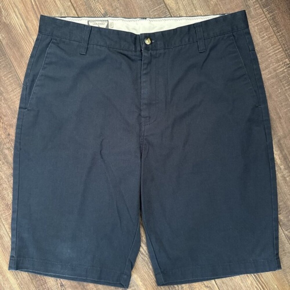 Volcom Stone Corpo Class Chino Shorts Blue Men’s 34 Flat Front Skate/Urban